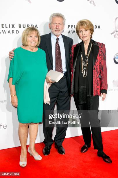 Former german soccer player Paul Breitner with his wife Hildegard Breitner and Christa Maar attend the Felix Burda Award 2017 at Hotel Adlon on May...