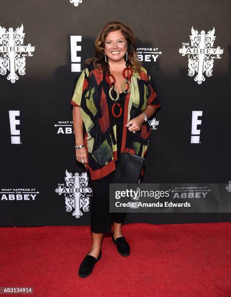 Dance instructor Abby Lee Miller arrives at the premiere screening for E!'s "What Happens At The Abbey" at The Abbey on May 14, 2017 in West...