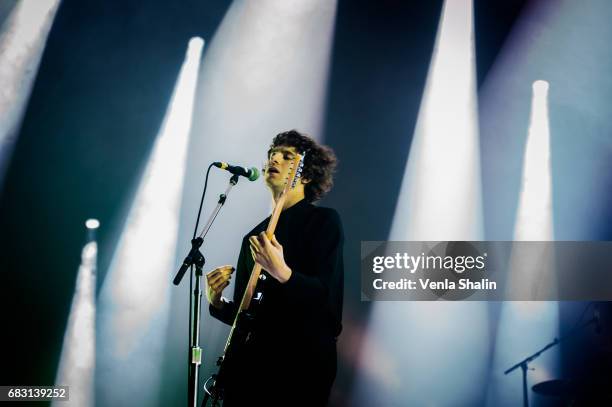 Luke Pritchard of The Kooks performs at Alexandra Palace on May 13, 2017 in London, England.