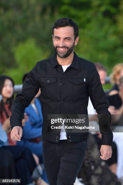 Designer Nicolas Ghesquiere walks the runway during the Louis Vuitton Resort 2018 show at the Miho Museum on May 14, 2017 in Koka, Japan.