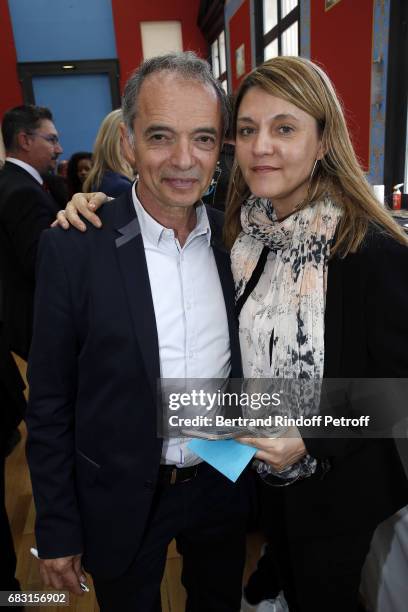 Organizer of "Journees Nationales du Livres et du Vin a Saumur" Jean-Maurice Belayche and his wife Corinne attend Tribute To Jean-Claude Brialy...