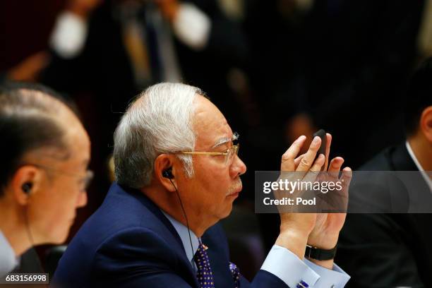 Malaysian Prime Minister Najib Razak attends a summit at the Belt and Road Forum on May 15, 2017 in Beijing, China. The Belt and Road Forum focuses...