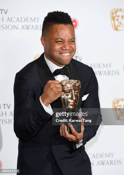 Cuba Gooding Jr, accepting the International award for 'The People Vs. OJ Simpson', in the Winner's room at the Virgin TV BAFTA Television Awards at...