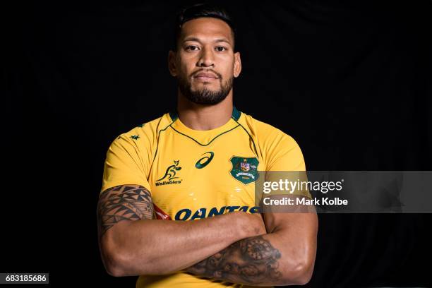 Israel Folau poses during an Australian Wallabies headshots session at Fox Sports on May 15, 2017 in Sydney, Australia.