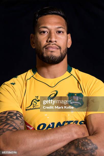 Israel Folau poses during an Australian Wallabies headshots session at Fox Sports on May 15, 2017 in Sydney, Australia.