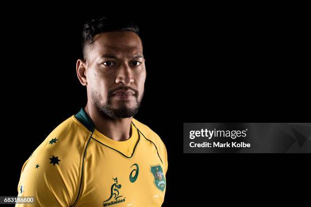 Israel Folau poses during an Australian Wallabies headshots session at Fox Sports on May 15, 2017 in Sydney, Australia.