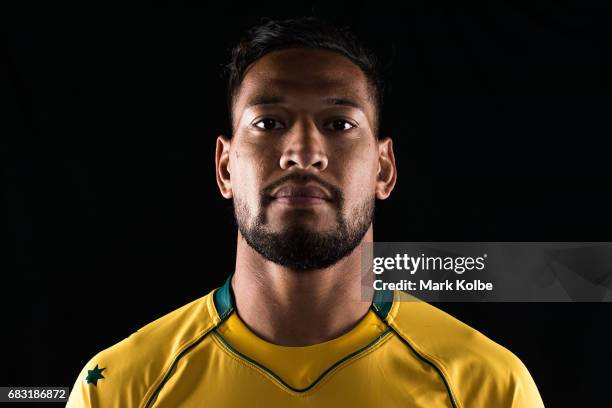 Israel Folau poses during an Australian Wallabies headshots session at Fox Sports on May 15, 2017 in Sydney, Australia.