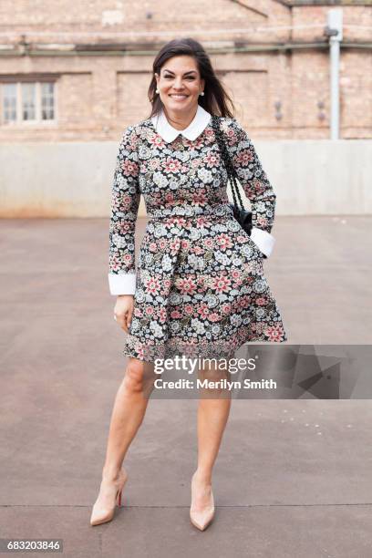 Personality and Former Miss Australia Nicole OÕNeill wearing a Jill Sander dress, Christina Louboutin shoes and Chanel bag during Mercedes-Benz...