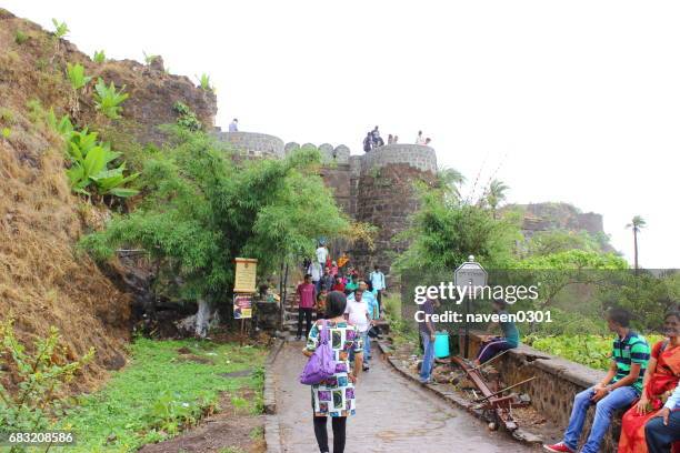 sinhagad fort near pune in maharashtra, india - sindhudurg fort stock pictures, royalty-free photos & images