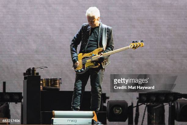 Adam Clayton of U2 perform on stage during the 'Joshua Tree 2017' tour at CenturyLink Field on May 14, 2017 in Seattle, Washington.