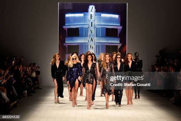 Models walk the runway during the ZHIVAGO show at Mercedes-Benz Fashion Week Resort 18 Collections at Carriageworks on May 15, 2017 in Sydney,...