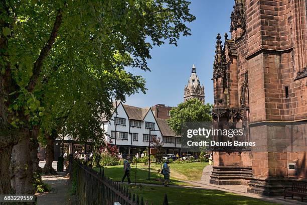 vertical, chester city cathedral, cheshire, uk - chester england fotografías e imágenes de stock