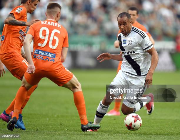 Vadis Odjidja-Ofoe of Legia Warszawa in action during in the match of the league Extraklasa between Legia Warszawa and Termalica Nieciecza, 2017 on...