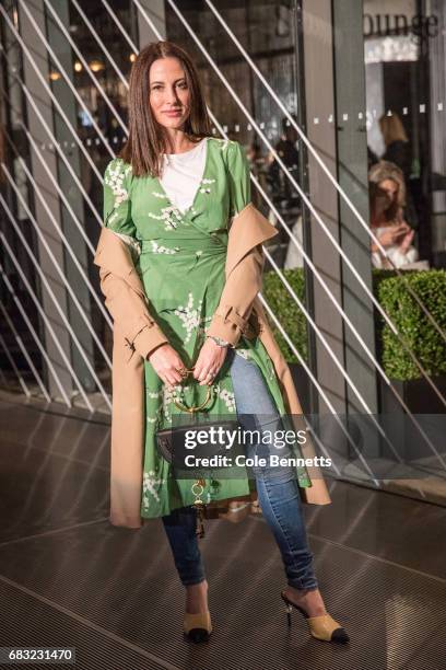 Model wearing Yvette Hardy Realisation Par dress, Chloe Bag and Chanel shoes during Mercedes-Benz Fashion Week Resort 18 Collections at Carriageworks...