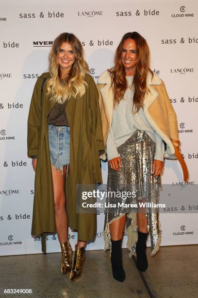 Elle Ferguson and Tash Sefton attend the Sass & Bide show at Mercedes-Benz Fashion Week Resort 18 Collections at Bay 22-24, Carriageworks on May 15,...