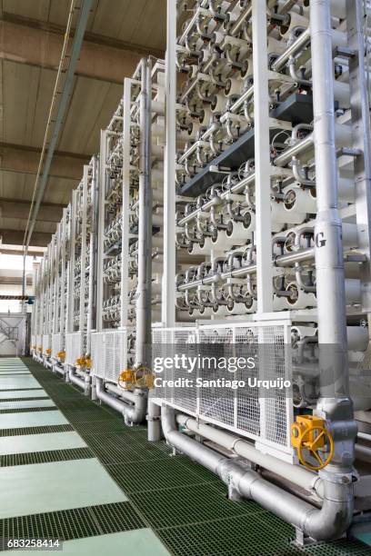 filtering system in reverse osmosis plant - filtered stock pictures, royalty-free photos & images