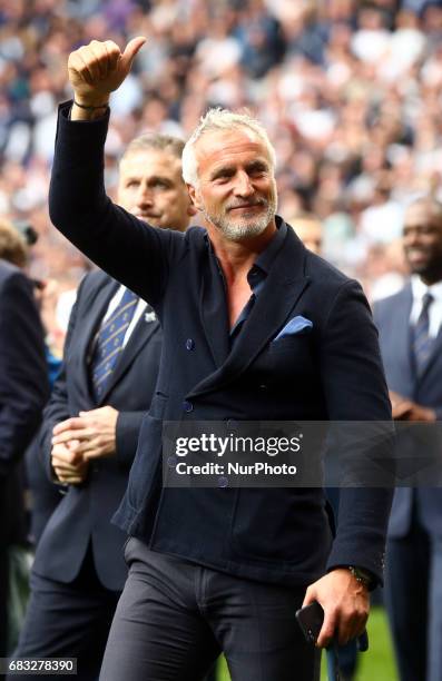 Ex Tottenham Hotspur player David Ginola during Premier League match between Tottenham Hotspur and Manchester United at White Hart Lane, London, 14...