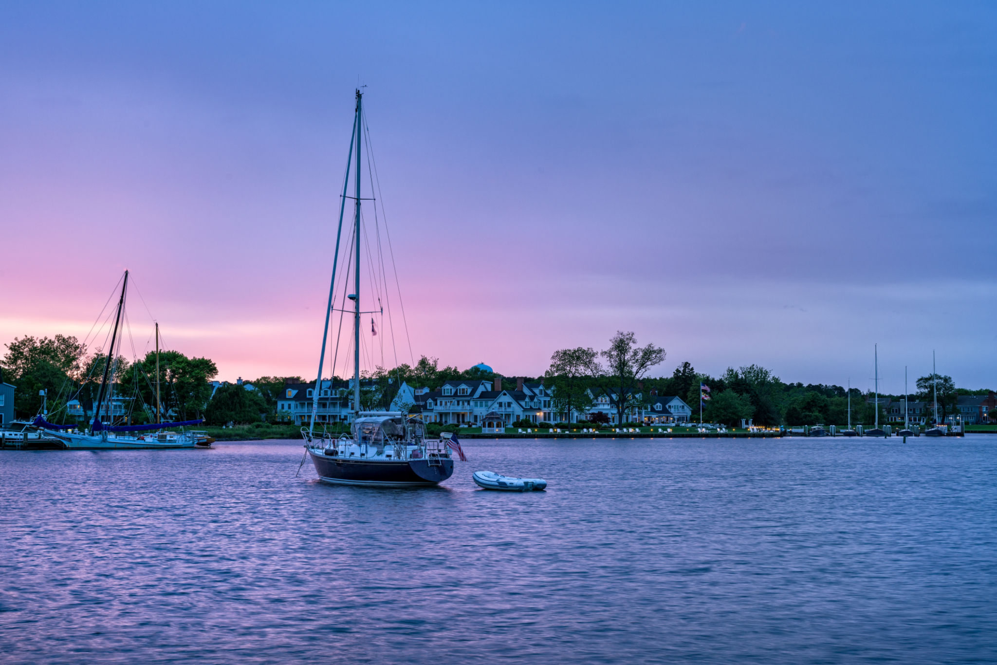 Boats in Harbor at Dusk Saint Michaels Maryland Boats in Harbor at Dusk Saint Michaels Maryland