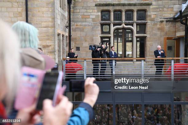 Leader of the Labour Party Jeremy Corbyn speaks to hundreds of supporters who attended an election rally on May 15, 2017 in Hebden Bridge, England....