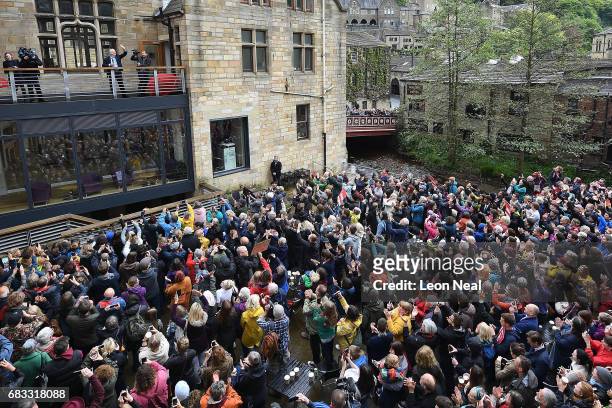 Leader of the Labour Party Jeremy Corbyn speaks to hundreds of supporters who attended an election rally on May 15, 2017 in Hebden Bridge, England....