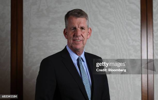 Fritz Joussen, chief executive officer of TUI AG, poses for a photograph following a Bloomberg Television interview in London, U.K., on Monday, May...