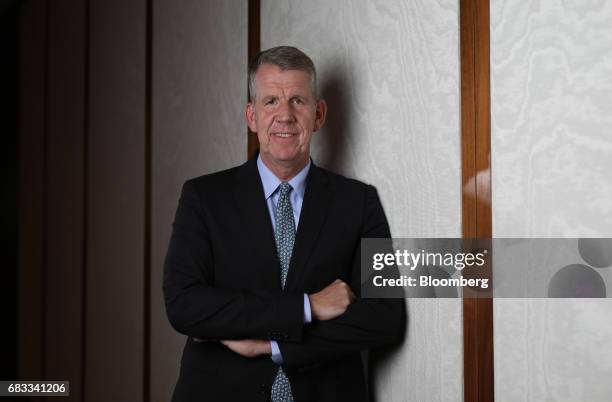 Fritz Joussen, chief executive officer of TUI AG, poses for a photograph following a Bloomberg Television interview in London, U.K., on Monday, May...