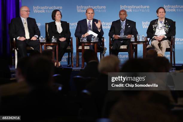 North America's Building Trades Unions President Sean McGarvey, Siemens USA President and CEO Judith Marks, AECOM Chairman and CEO Michael Burke,...