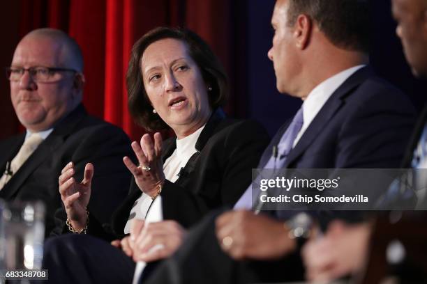 Siemens USA President and CEO Judith Marks participates in a panel discussion with North America's Building Trades Unions President Sean McGarvey,...