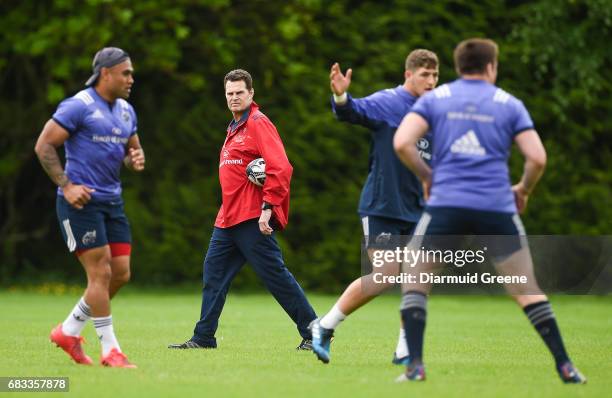 Limerick , Ireland - 15 May 2017; Munster director of rugby Rassie Erasmus during squad training at the University of Limerick in Limerick.