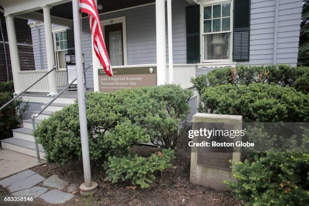 The exterior of the John F. Kennedy birthplace in Brookline, MA is pictured on Apr. 30, 2017. The National Park Service is celebrating the 100th...