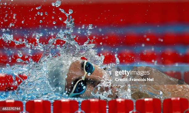 Fatima Alkaramova of Azerbaijan competes in the Women's Swimming 1500m Freestyle final during day four of Baku 2017 - 4th Islamic Solidarity Games at...