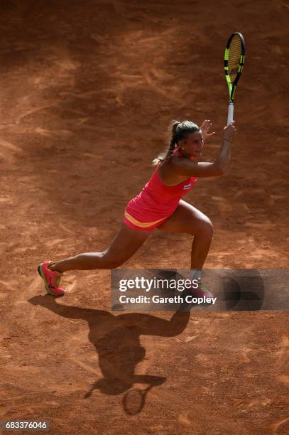 Deborah Chiesa of Italy plays a shot during her first round match against Lesia Tsurenko of Ukraine in The Internazionali BNL d'Italia 2017 at Foro...