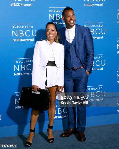 Essence Atkins and Marlon Wayans attend the 2017 NBCUniversal Upfront at Radio City Music Hall on May 15, 2017 in New York City.