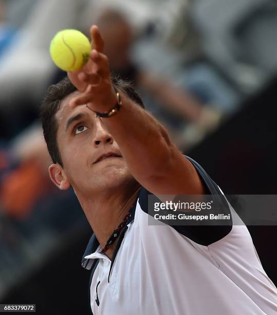 Nicolas Almagro of Spain in action during the match between Andrea Seppi of Italy and Nicolas Almagro of Spain during The Internazionali BNL d'Italia...