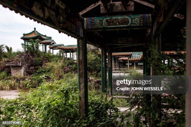 General view of the derelict palace complex of the former president of the Democratic Republic of the Congo , Mobutu Sese Seko on May 15, 2017 in...
