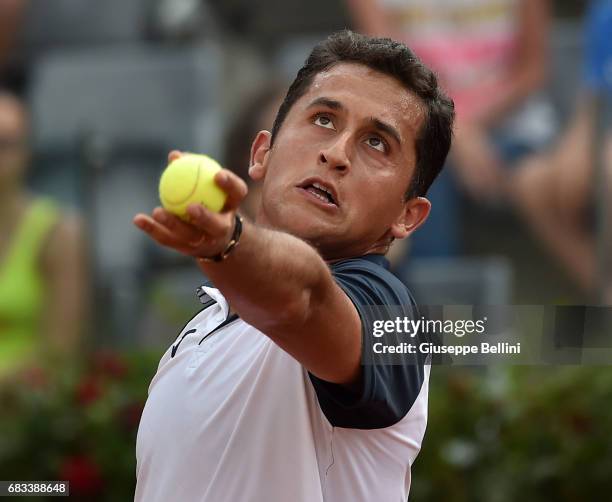 Nicolas Almagro of Spain in action during the match between Andrea Seppi of Italy and Nicolas Almagro of Spain during The Internazionali BNL d'Italia...