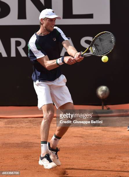 Andrea Seppi of Italy in action during the match between Andrea Seppi of Italy and Nicolas Almagro of Spain during The Internazionali BNL d'Italia...