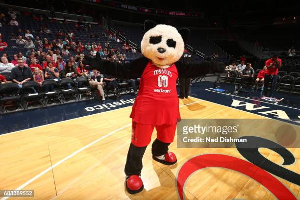 Pax the Panda of the Washington Mystics during the game against the San Antonio Stars on May 14, 2017 at Verizon Center in Washington, DC. NOTE TO...
