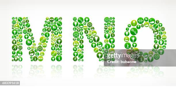 mno golf and golfing green vector button pattern - a v n awards stock illustrations