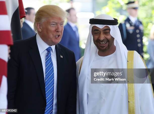 President Donald Trump welcomes Crown Prince Shaikh Mohammad bin Zayed Al Nahyan of Abu Dhabi, for a meeting in the Oval Office of the White House,...