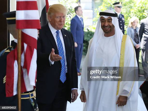 President Donald Trump welcomes Crown Prince Shaikh Mohammad bin Zayed Al Nahyan of Abu Dhabi, for a meeting in the Oval Office of the White House,...