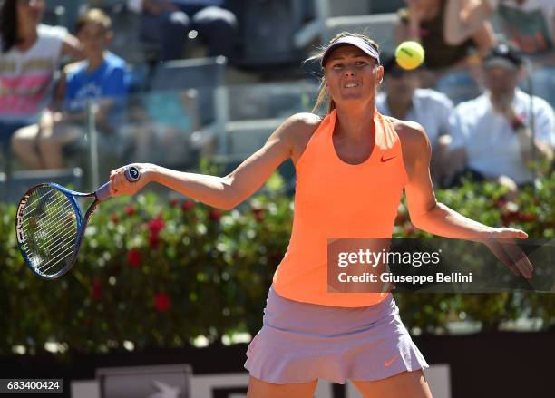 Maria Sharapova of Russia in action during the match between Maria Sharapova of Russia and Christina Mchale of USA during The Internazionali BNL...