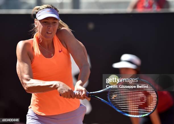 Maria Sharapova of Russia in action during the match between Maria Sharapova of Russia and Christina Mchale of USA during The Internazionali BNL...