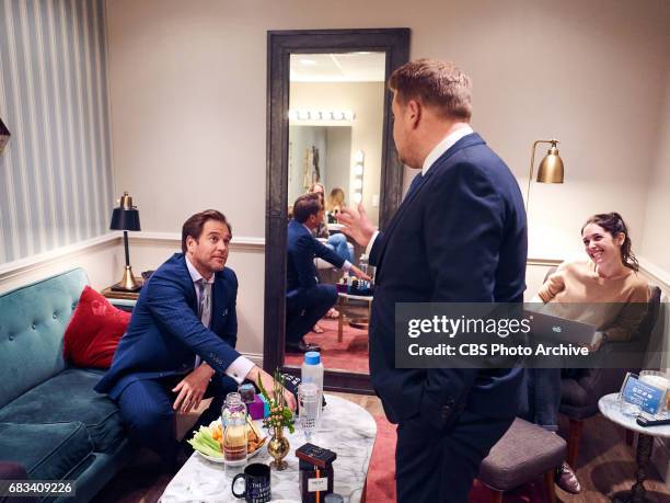 Michael Weatherly chats in the green room with James Corden during "The Late Late Show with James Corden," Monday, May 8, 2017 On The CBS Television...