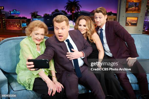 Betty White, Amy Brenneman, and Ben McKenzie chat with James Corden during "The Late Late Show with James Corden," Wednesday, May 10, 2017 On The CBS...