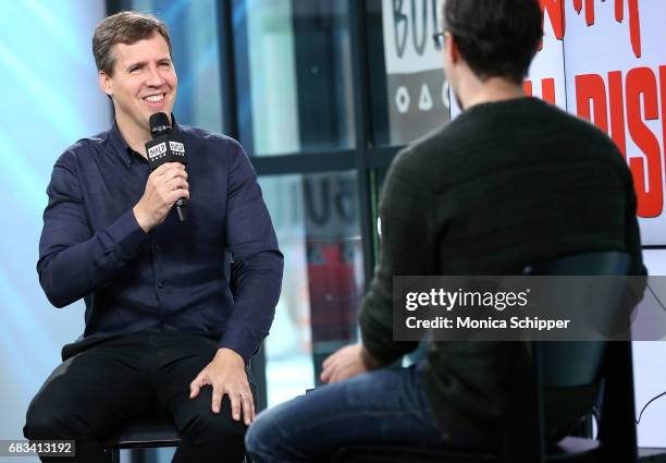 Author Jeff Kinney speaks on stage during Build Presents Jeff Kinney Discussing "Diary Of A Wimpy Kid: The Long Haul" at Build Studio on May 15, 2017...