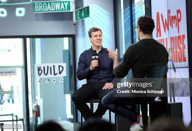 Author Jeff Kinney speaks on stage during Build Presents Jeff Kinney Discussing "Diary Of A Wimpy Kid: The Long Haul" at Build Studio on May 15, 2017...