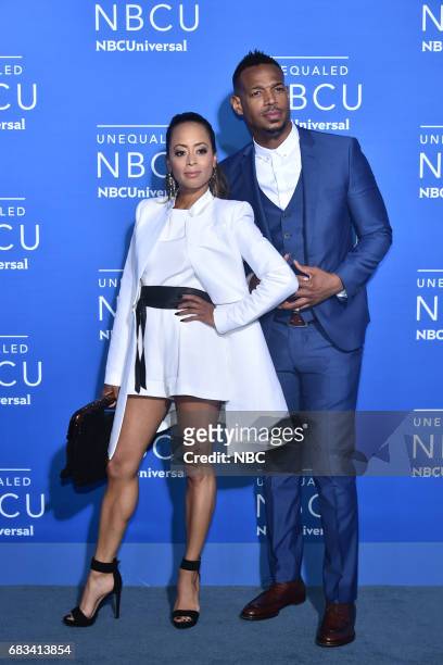 NBCUniversal Upfront in New York City on Monday, May 15, 2017 -- Red Carpet -- Pictured: Essence Atkins, Marlon Wayans, "Marlon" on NBC --