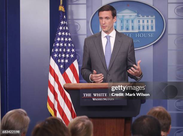 Homeland Security Advisor Tom Bossert speaks about recent cyber attacks during a briefing at the White House, on Wednesday, May 11, 2017. On May 11,...