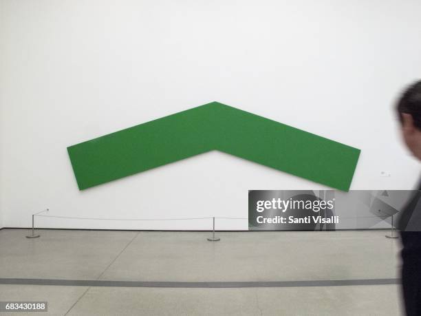 Broad Museum Green Angle by Ellsworth Kelly on May 5, 2017 in Los Angeles, California.